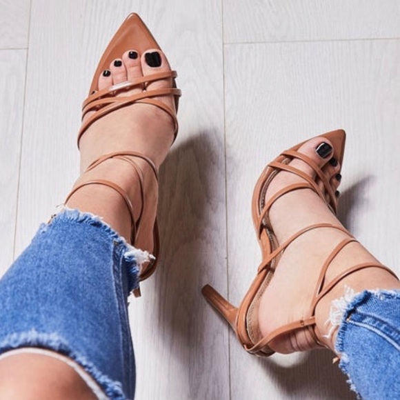barely there strappy heels